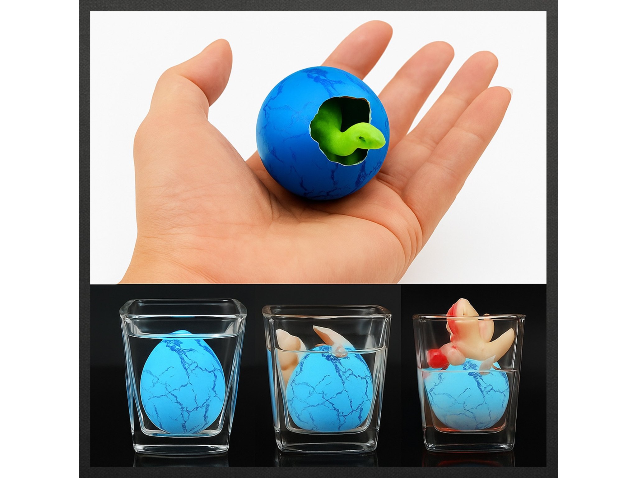 JAJKO ROSNĄCEGO DINOZAURA 5,5CM - niebieski