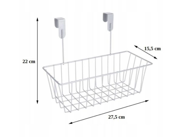 KOSZYK WISZĄCY DO SZAFKI ORGANIZER METALOWY NA DRZWI DO ŁAZIENKI KUCHNI
