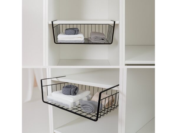 KOSZYK WISZĄCY DO SZAFY PODWIESZANY - 32x25x10cm czarny