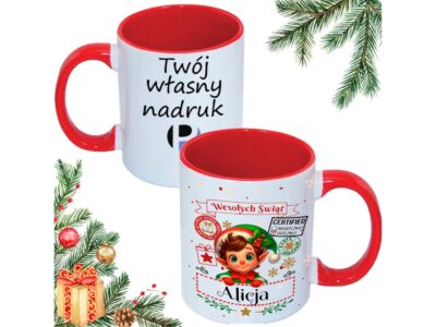 KUBEK DO SUBLIMACJI 330ML CZERWONY UCHWYT