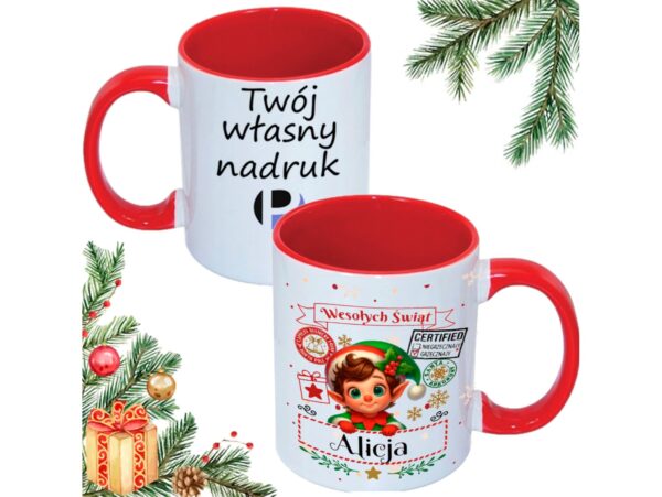 KUBEK DO SUBLIMACJI 330ML CZERWONY UCHWYT