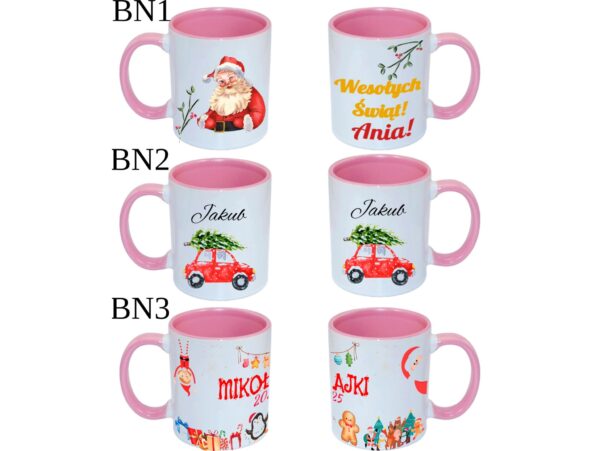 KUBEK DO SUBLIMACJI 330ML RÓŻOWY UCHWYT