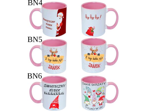 KUBEK DO SUBLIMACJI 330ML RÓŻOWY UCHWYT