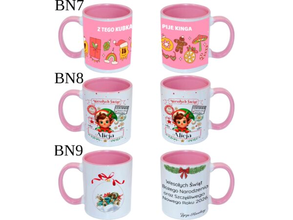 KUBEK DO SUBLIMACJI 330ML RÓŻOWY UCHWYT