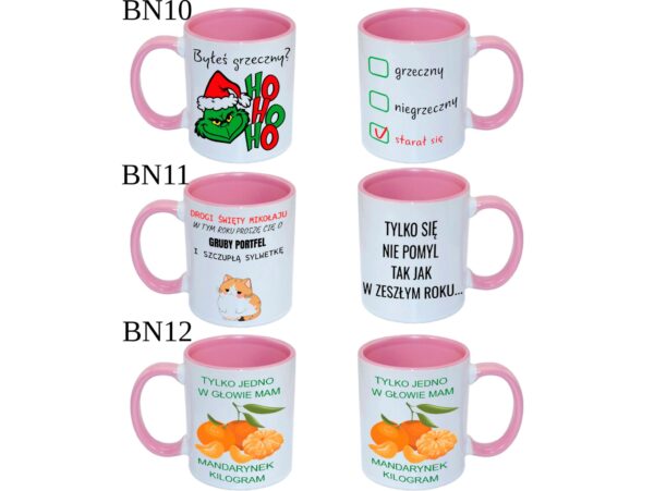 KUBEK DO SUBLIMACJI 330ML RÓŻOWY UCHWYT