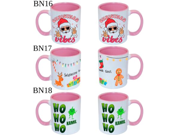 KUBEK DO SUBLIMACJI 330ML RÓŻOWY UCHWYT