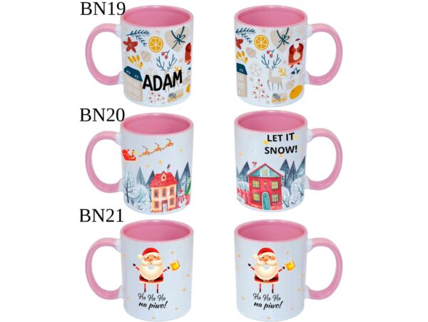 KUBEK DO SUBLIMACJI 330ML RÓŻOWY UCHWYT