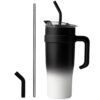 KUBEK TERMICZNY ZE SŁOMKĄ 1200ML - czarny
