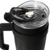 KUBEK TERMICZNY ZE SŁOMKĄ 1200ML - czarny