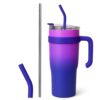 KUBEK TERMICZNY ZE SŁOMKĄ 1200ML - fioletowy