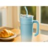 KUBEK TERMICZNY ZE SŁOMKĄ 1200ML - niebieski
