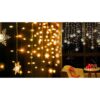 KURTYNA PŁATKI ŚNIEGU LED LAMPKI 3,2M - ciepły biały