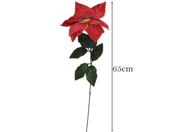 KWIAT GWIAZDA BETLEJEMSKA POINSECJA POJEDYNCZA 65CM - czerwony cieniowany