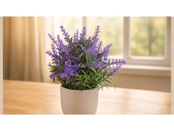 KWIATY SZTUCZNE W DONICZCE LAWENDA 21CM