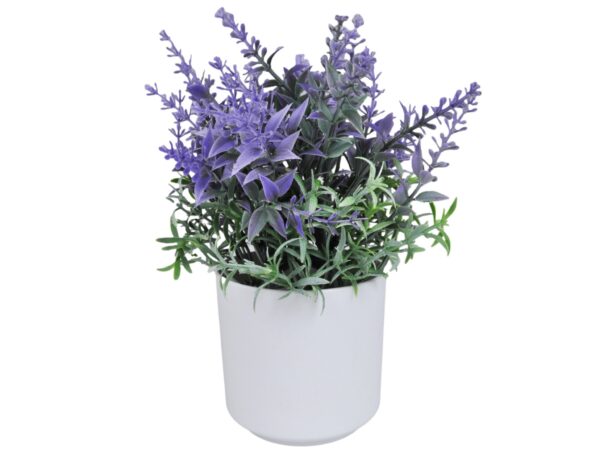KWIATY SZTUCZNE W DONICZCE LAWENDA 21CM