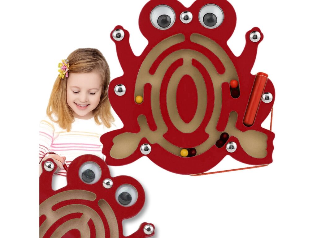 LABIRYNT MAGNETYCZNY GRA ZRĘCZNOŚCIOWA - żaba czerwona