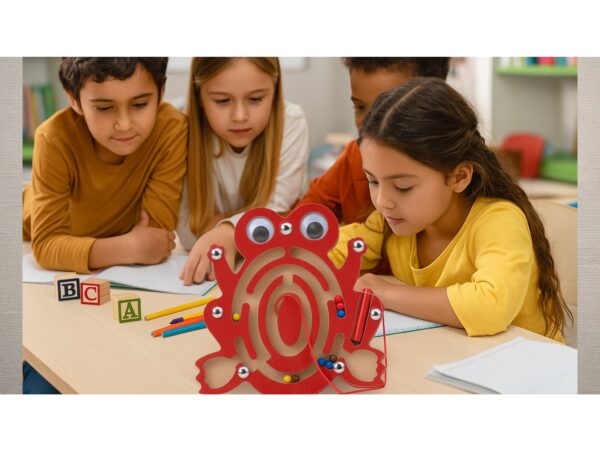 LABIRYNT MAGNETYCZNY GRA ZRĘCZNOŚCIOWA - żaba czerwona