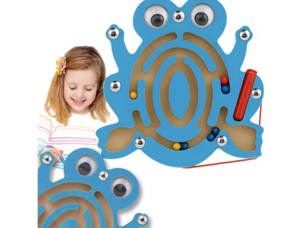 LABIRYNT MAGNETYCZNY GRA ZRĘCZNOŚCIOWA - żaba niebieska