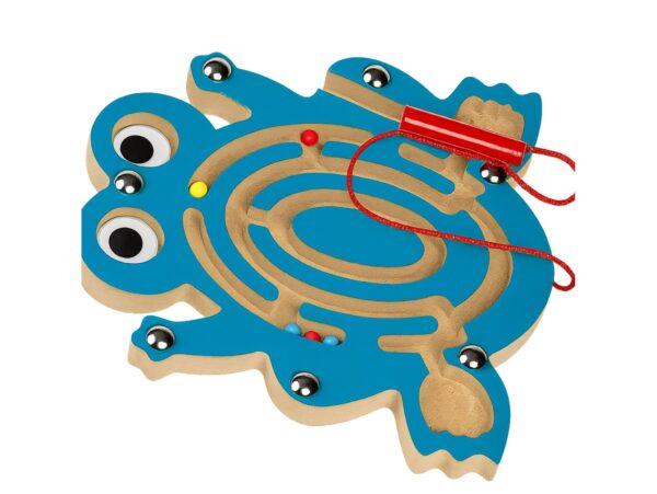 LABIRYNT MAGNETYCZNY GRA ZRĘCZNOŚCIOWA - żaba niebieska