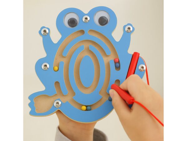 LABIRYNT MAGNETYCZNY GRA ZRĘCZNOŚCIOWA - żaba niebieska