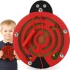 LABIRYNT MAGNETYCZNY GRA ZRĘCZNOŚCIOWA BIEDRONKA - czerwony