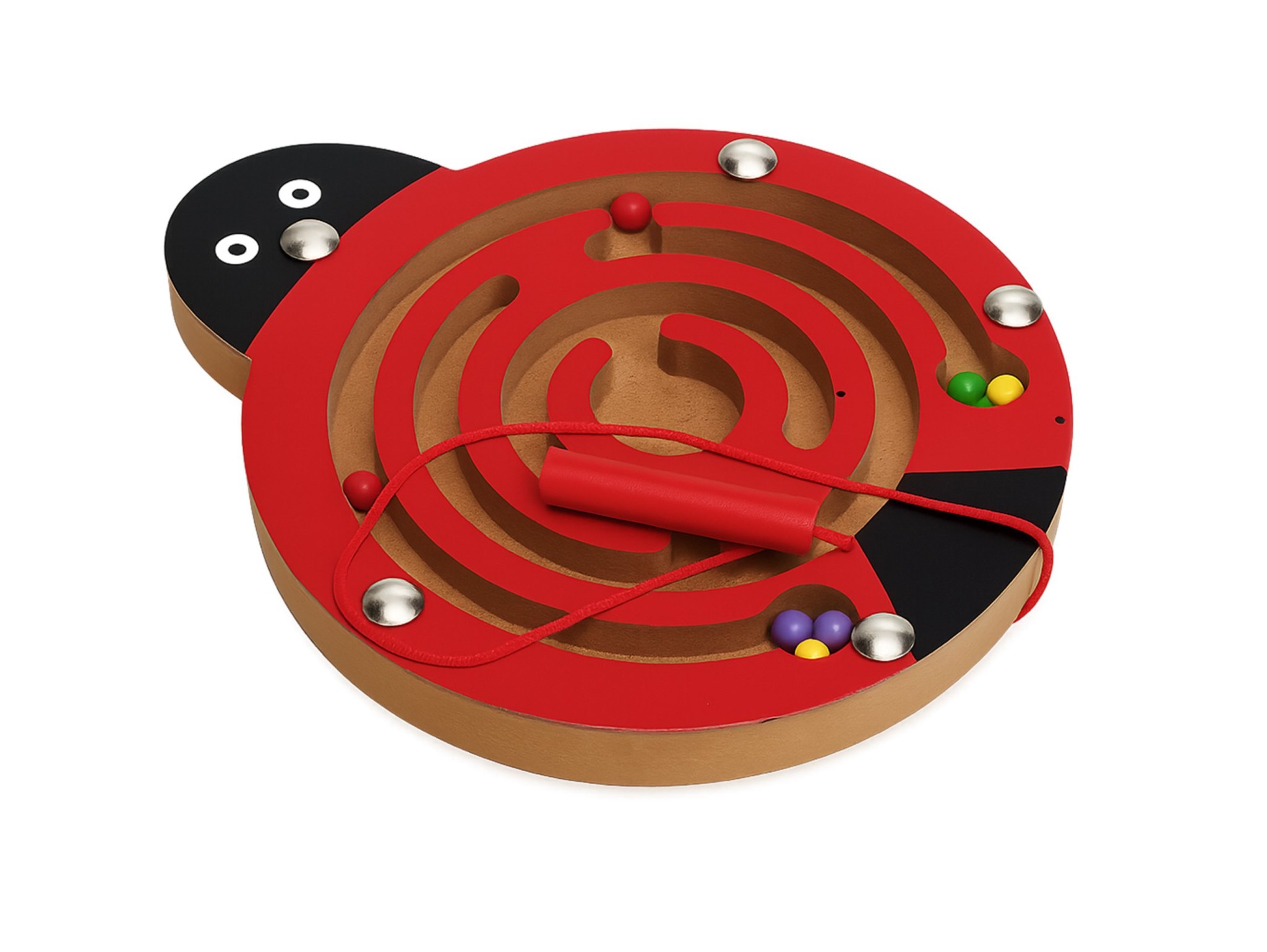 LABIRYNT MAGNETYCZNY GRA ZRĘCZNOŚCIOWA BIEDRONKA - czerwony