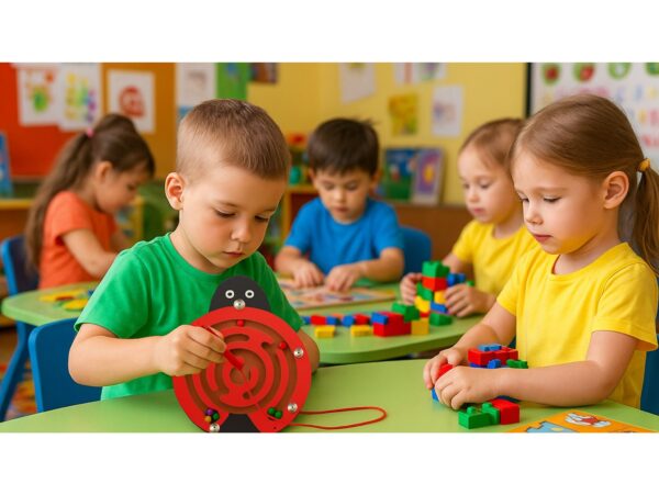 LABIRYNT MAGNETYCZNY GRA ZRĘCZNOŚCIOWA BIEDRONKA - czerwony