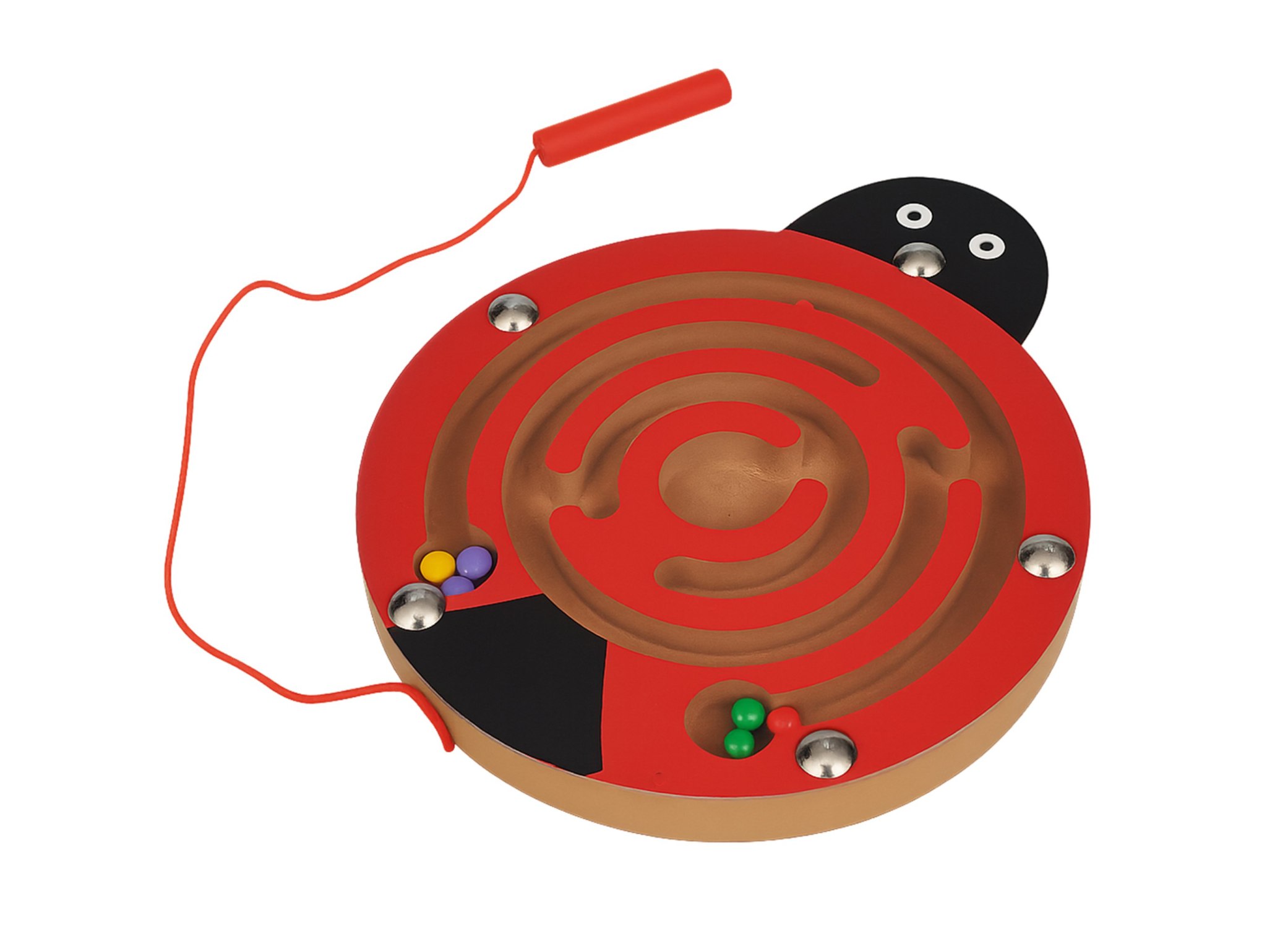 LABIRYNT MAGNETYCZNY GRA ZRĘCZNOŚCIOWA BIEDRONKA - czerwony