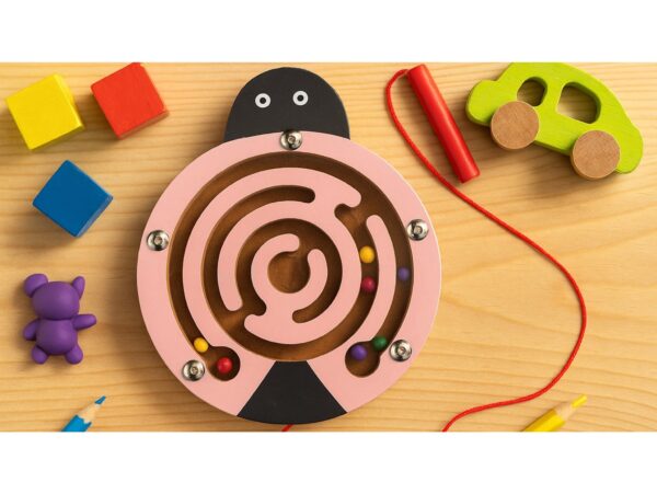 LABIRYNT MAGNETYCZNY GRA ZRĘCZNOŚCIOWA - biedronka różowa