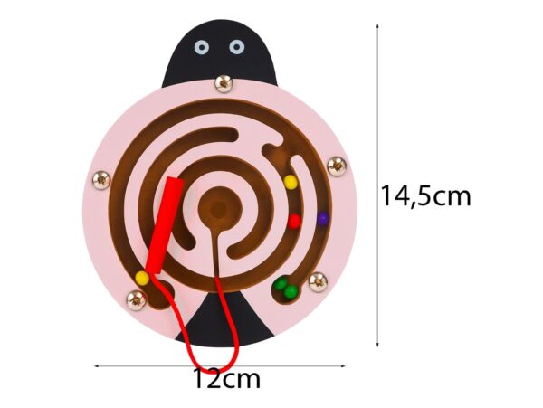 LABIRYNT MAGNETYCZNY GRA ZRĘCZNOŚCIOWA - biedronka różowa