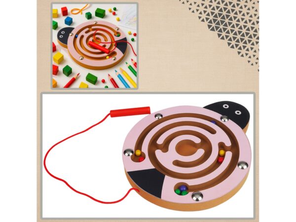 LABIRYNT MAGNETYCZNY GRA ZRĘCZNOŚCIOWA - biedronka różowa