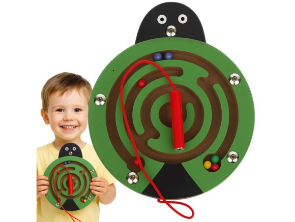 LABIRYNT MAGNETYCZNY GRA ZRĘCZNOŚCIOWA - biedronka zielona