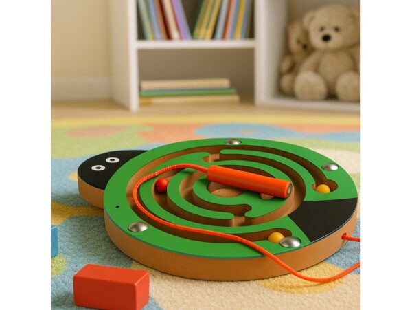 LABIRYNT MAGNETYCZNY GRA ZRĘCZNOŚCIOWA - biedronka zielona