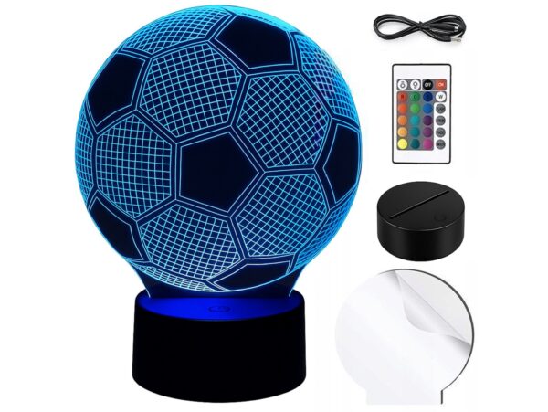 LAMPKA NOCNA 3D LED PIŁKA NOŻNA