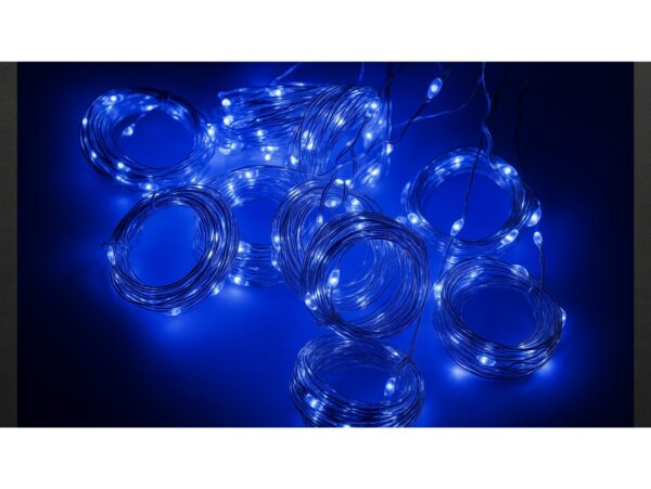 LAMPKI DRUCIKI KURTYNA 3x3m - niebieski