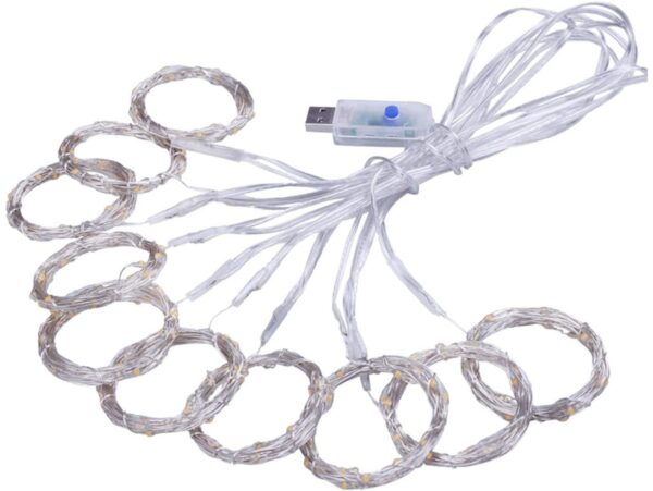 LAMPKI DRUCIKI KURTYNA 3x3m USB - multikolor