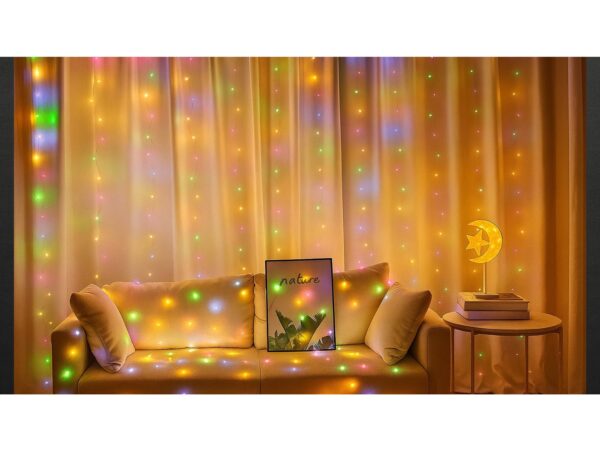 LAMPKI DRUCIKI KURTYNA 3x3m USB - multikolor