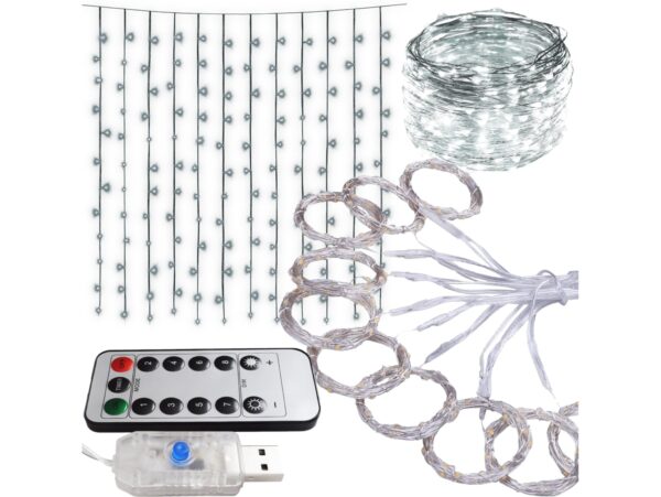 LAMPKI DRUCIKI KURTYNA 3x3m - zimny biały