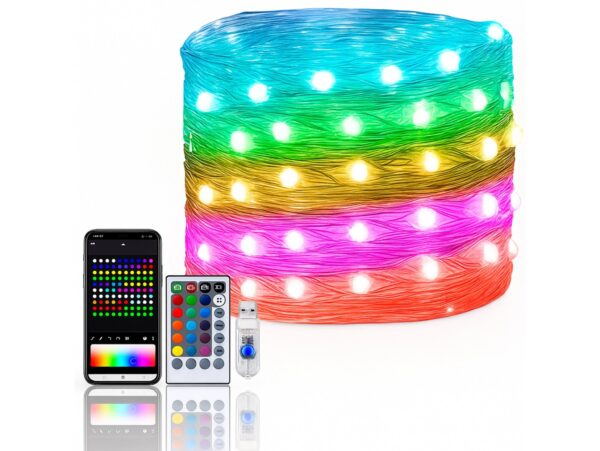 LAMPKI INTELIGENTNE 150 LED USB APP BLUETOOTH