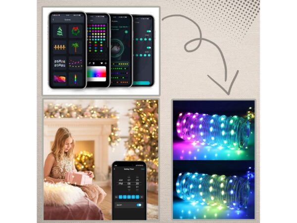 LAMPKI INTELIGENTNE 150 LED USB APP BLUETOOTH