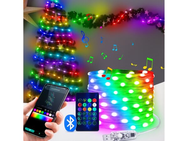 LAMPKI INTELIGENTNE 150 LED USB APP BLUETOOTH