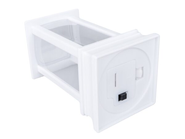 LATARNIA LATERENKA MINI PLASTIKOWA ZE ŚWIECZKĄ 9x4,5x4,5cm - biały