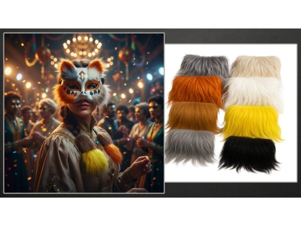 MASKA KOTA DIY 6SZT AKCESORIA