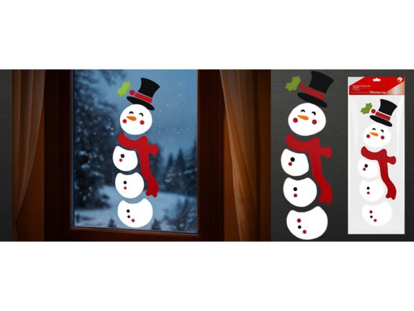 NAKLEJKI ŻELOWE NA OKNO ŚWIĄTECZNE 50x14CM - bałwan