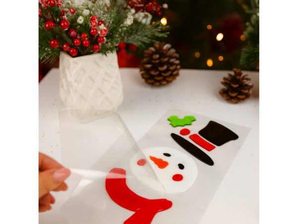 NAKLEJKI ŻELOWE NA OKNO ŚWIĄTECZNE 50x14CM - bałwan