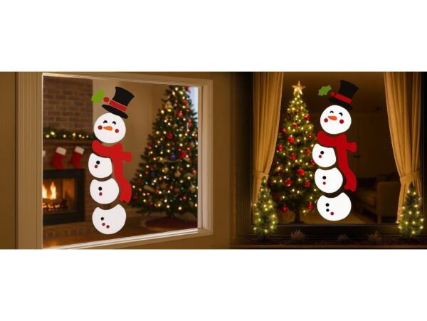 NAKLEJKI ŻELOWE NA OKNO ŚWIĄTECZNE 50x14CM - bałwan