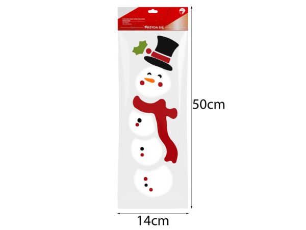 NAKLEJKI ŻELOWE NA OKNO ŚWIĄTECZNE 50x14CM - bałwan