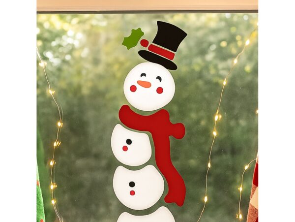 NAKLEJKI ŻELOWE NA OKNO ŚWIĄTECZNE 50x14CM - bałwan