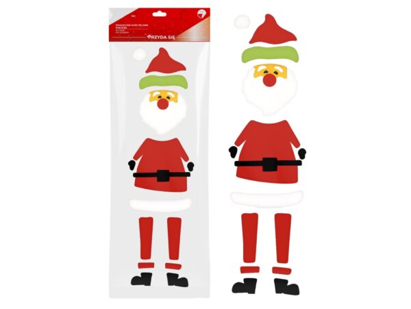 NAKLEJKI ŻELOWE NA OKNO ŚWIĄTECZNE 50x14CM - Mikołaj