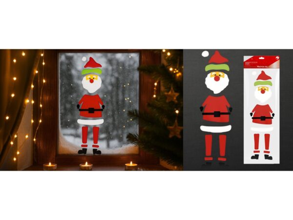 NAKLEJKI ŻELOWE NA OKNO ŚWIĄTECZNE 50x14CM - Mikołaj